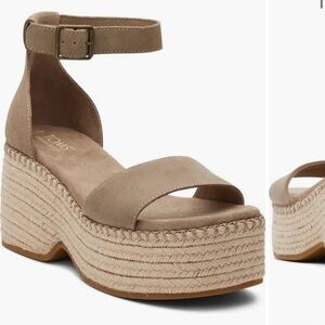 TOMS Women's Beige Wedge Sandals